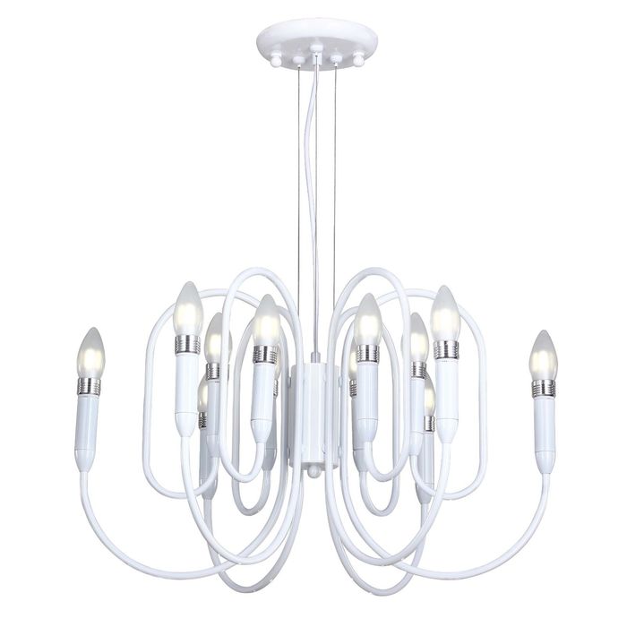 Люстра 1675-12P "Drolling" 12xE14 40W белый 60x60x37 см