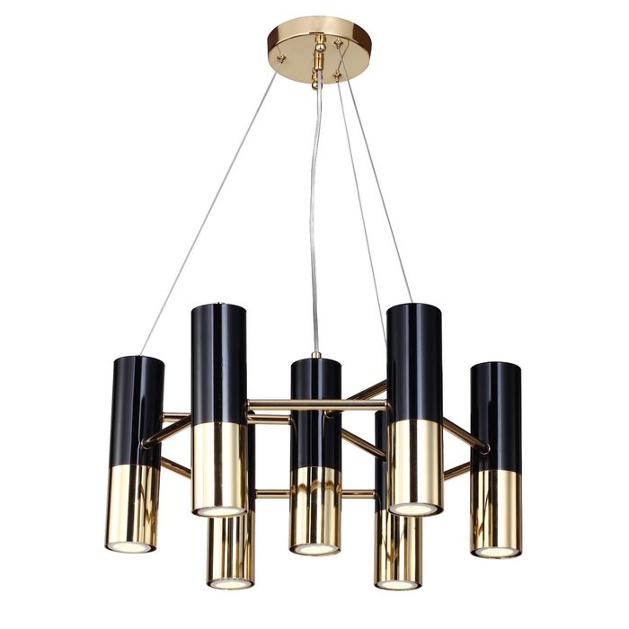 Люстра 1600-7P "Ultra" 7xGU10 LED 4W черный/золото 48x48x24 см