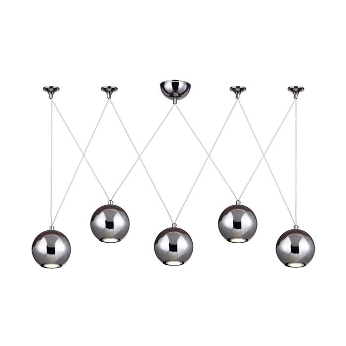 Люстра подвес "Giallo" 5xGU10 LED 4W  хром 12x12x150 см