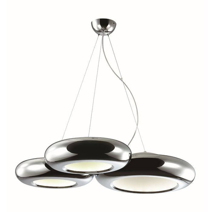 Люстра подвес 1527-52P "Kreise" 1xLED 2х28W 1х18W, 12V, 4000K хром 70x76x20 см