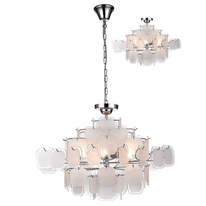 Люстра подвес "Glass-pieces" 6xE14 40W хром 56x56x40 см