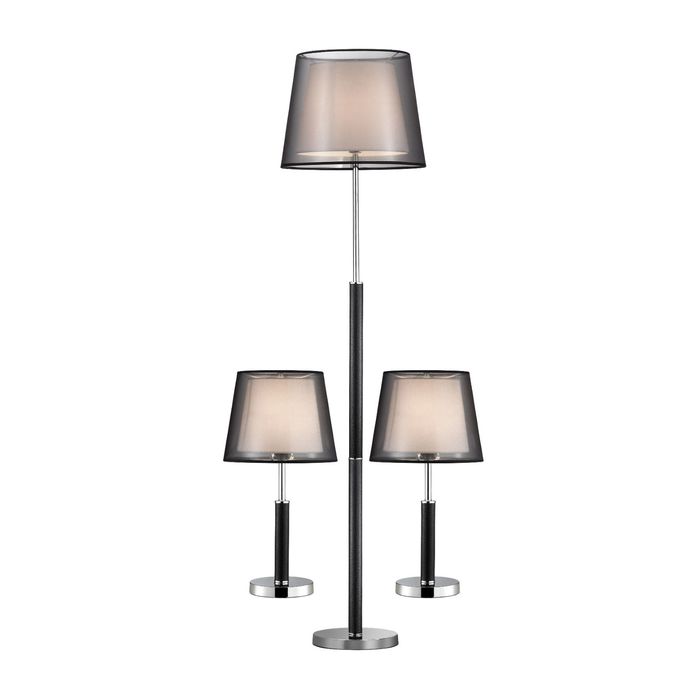 Торшер + 2 наст. лампы 1429-SET "Super-set" 1xE27 60W черный/хром 55x55x18 см