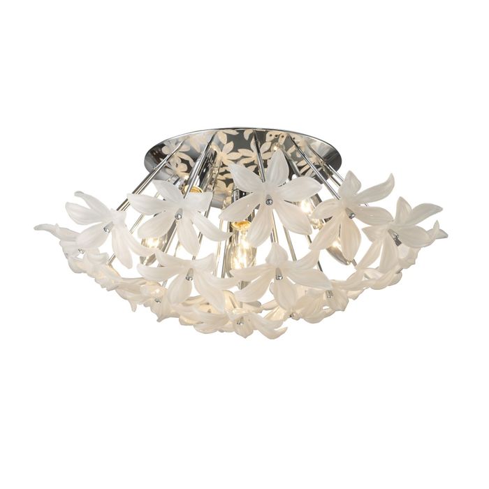 Люстра 1318-7U "Flowers" 7xE14 40W хром 55x55x26 см