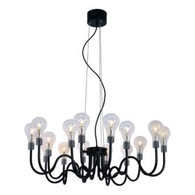 

Люстра 2030/04 LM-15 "Alma" 15x1,5W G4 LED черный 85x85x30 см