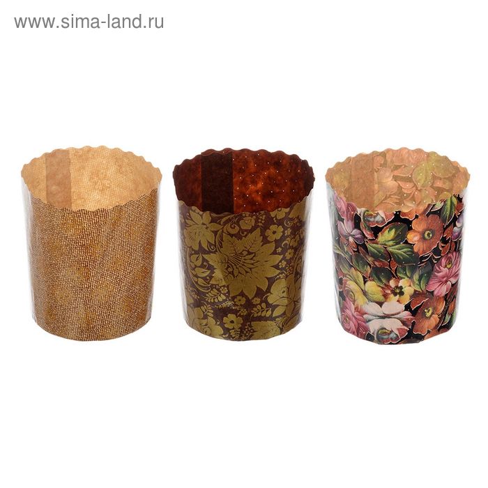 Набор бумажных форм для выпечки куличей «Пасхальный», 3 шт цена и фото