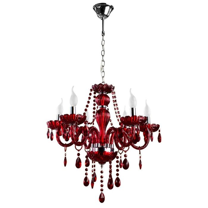 Люстра A3964LM-6RD "Teatro" 6x60W E14 58x58x56 см