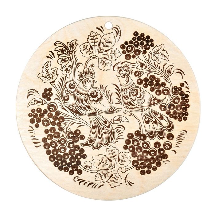 Доска разделочная "Птички" d 24 см