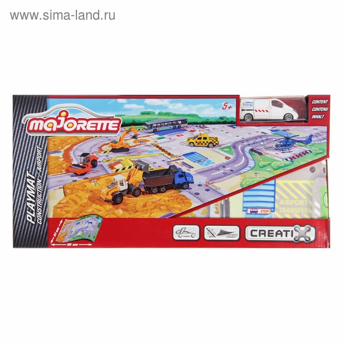 

Коврик игровой Creatix Construction, с машинкой, нескользящий
