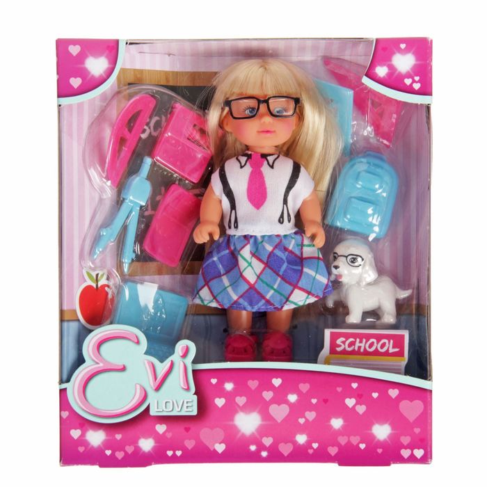 Кукла "Еви" со школьными принадлежностями