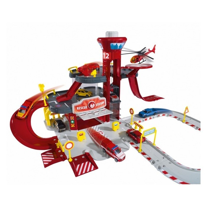 Парковка «Пожарная станция Creatix», с вертолётом и машинкой