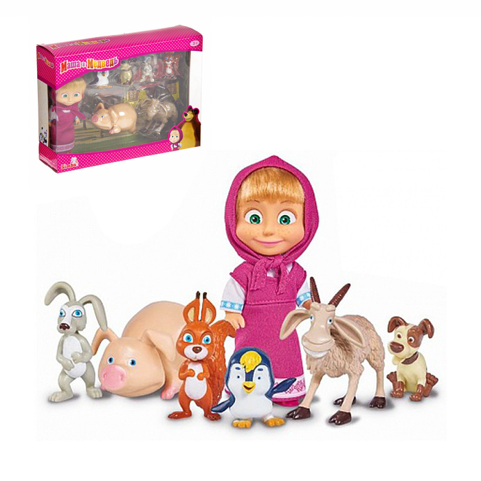 Кукла "Маша" с друзьями-животными, 12 см