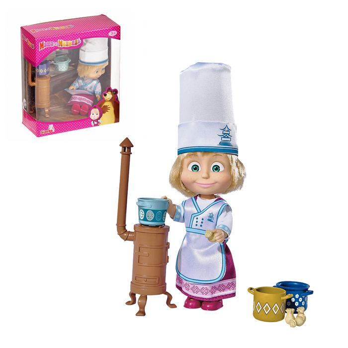 Кукла "Маша" в одежде повара с аксессуарами, 12 см