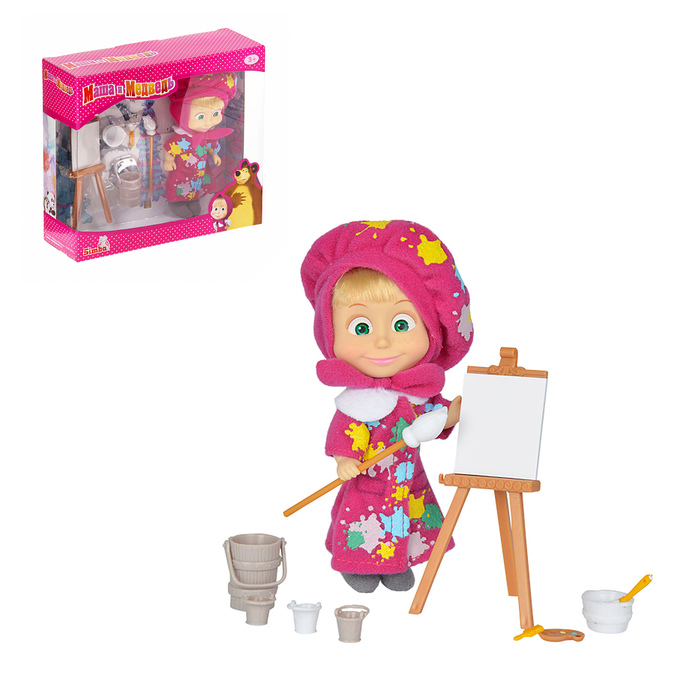 Кукла "Маша в одежде художницы" набор для рисования, 12 см 9302047