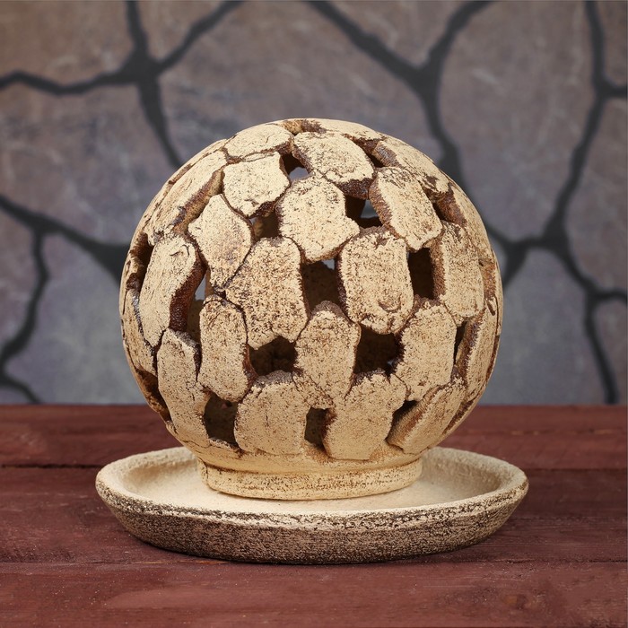 Садовый светильник "Шар", шамот, микс