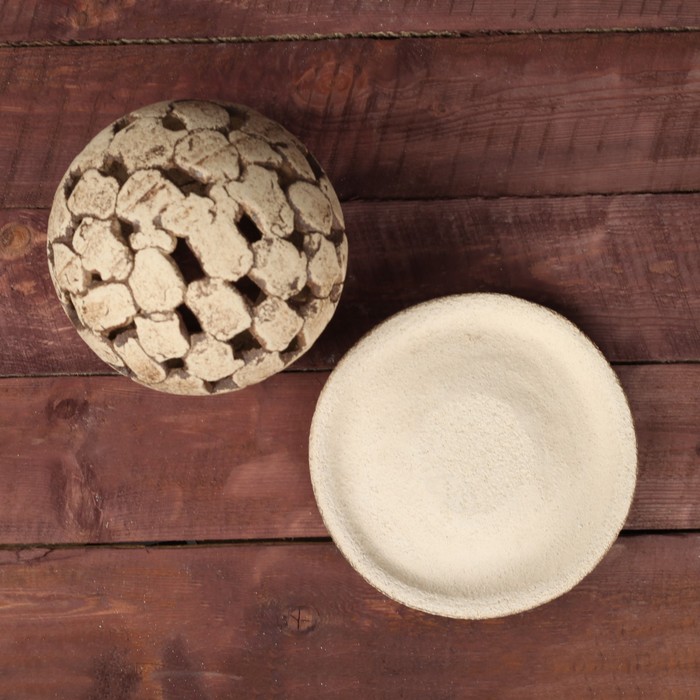 Садовый светильник "Шар", шамот, микс