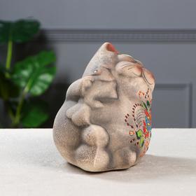 

Копилка "Кот с рыбой", под шамот, 15,5 см, микс