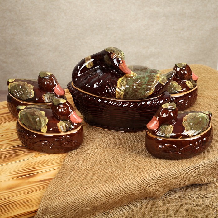 Набор супников "Утка с утятами" 1+4