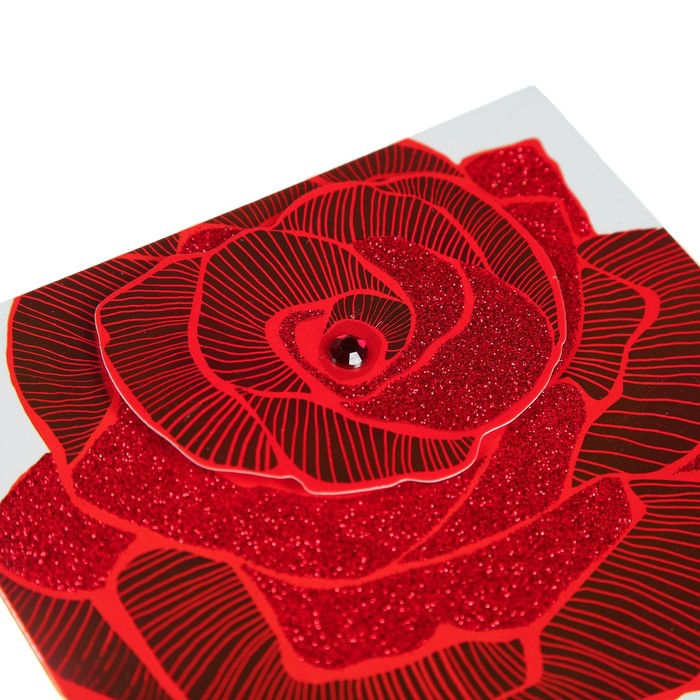 Открытка "В День Рождения!" роза, белый фон