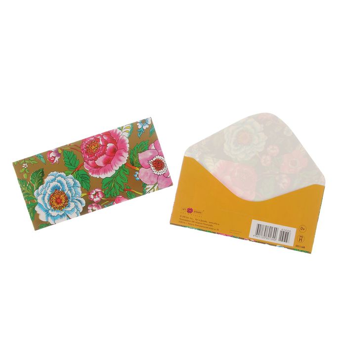 Конверт для денег "Универсальный" цветы, желтый фон