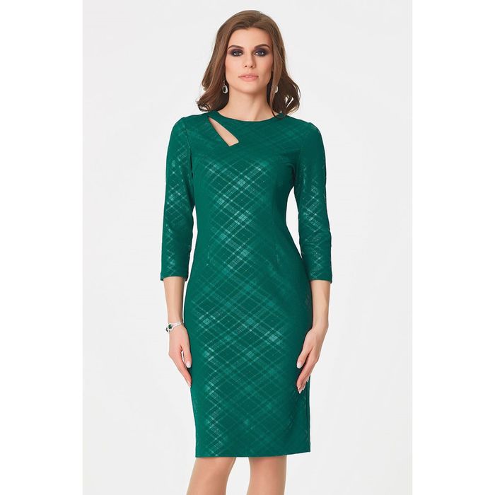 Платье женское, размер 52, цвет тёмно-зелёный 432-1