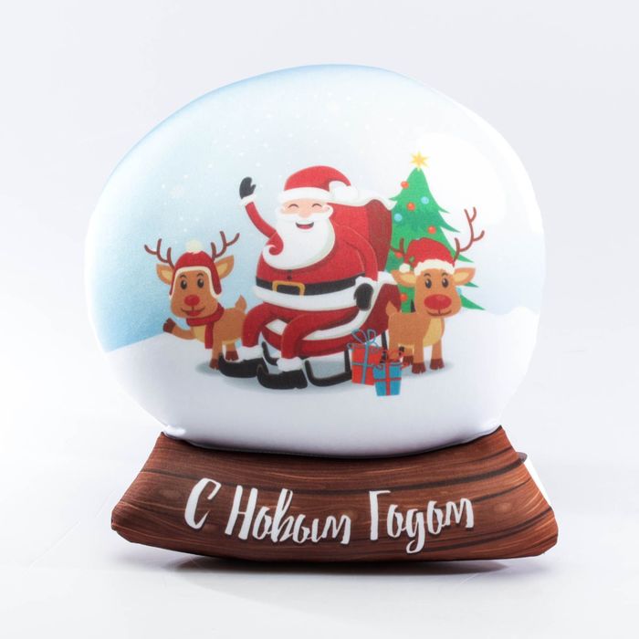 Мягкая игрушка-антистресс "Снежный шар Санта", 22 см