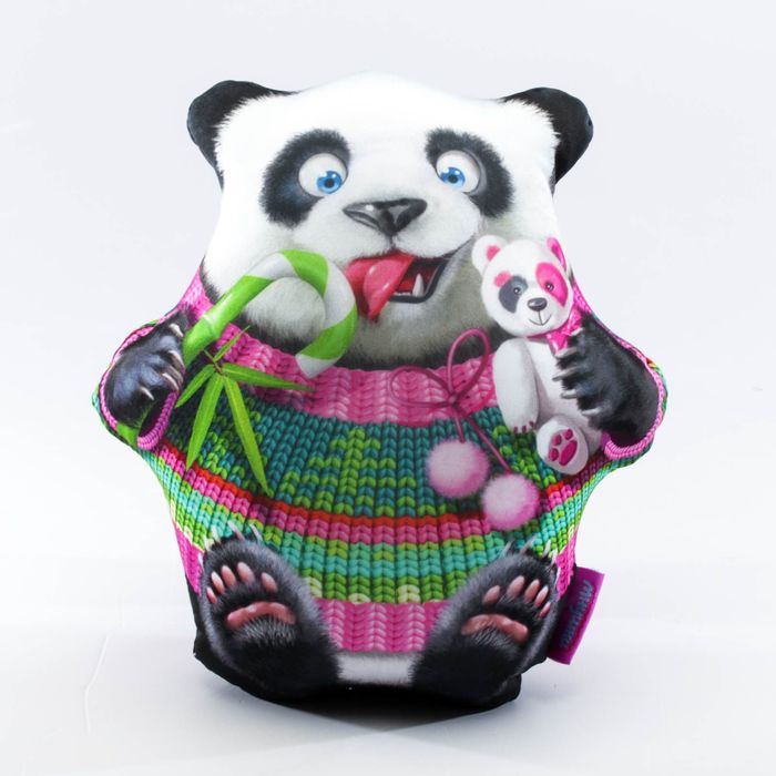 Мягкая игрушка-антистресс "Панда сладкоежка", розовый, 28 см