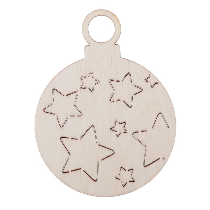 Бирка из фанеры "Шарик с гравировкой" 7,5х10 см