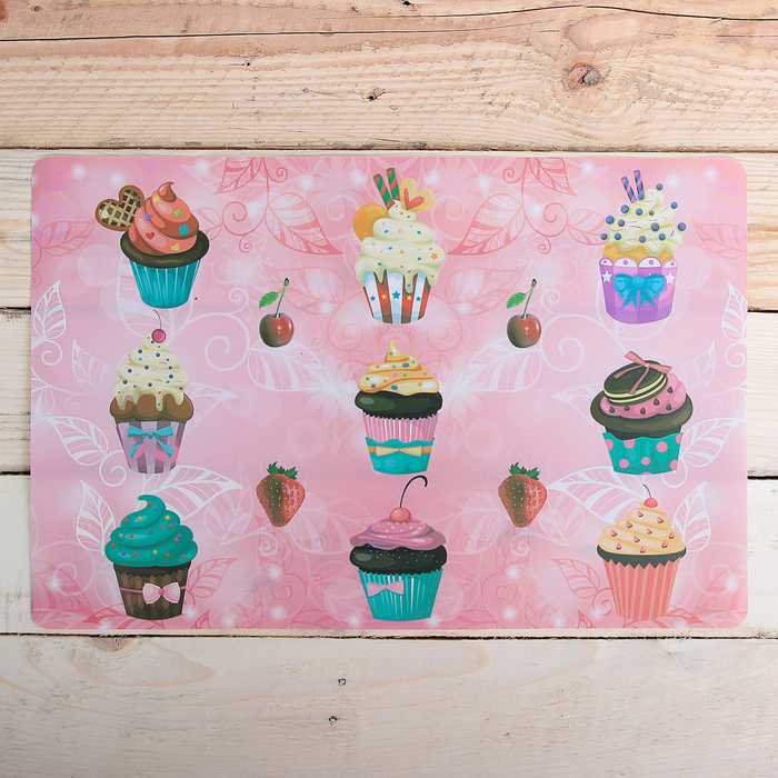 Салфетка кухонная "Капкейки ассорти" 42х27 см