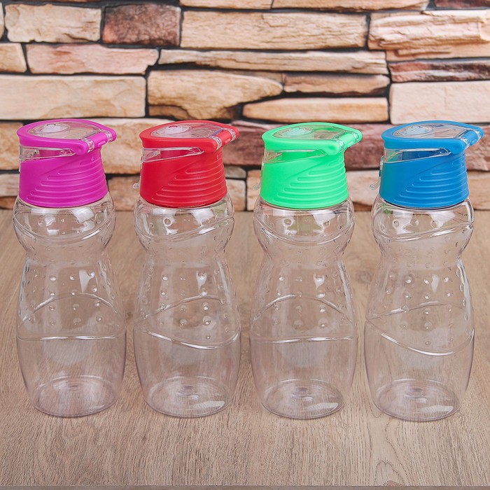 Бутылка с крышкой 800 мл "Точка", цвета МИКС