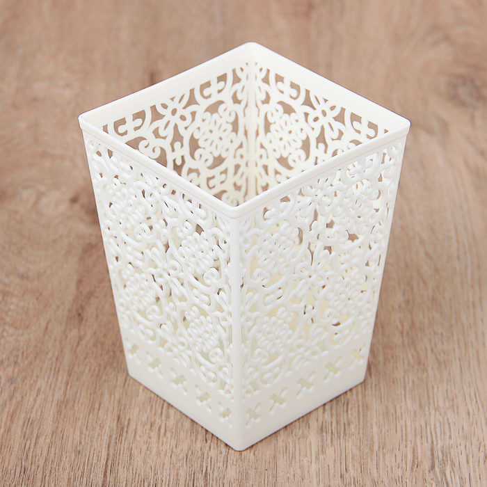 Сушилка для столовых приборов квадратная "Узор" 8х8х12 см цвет МИКС