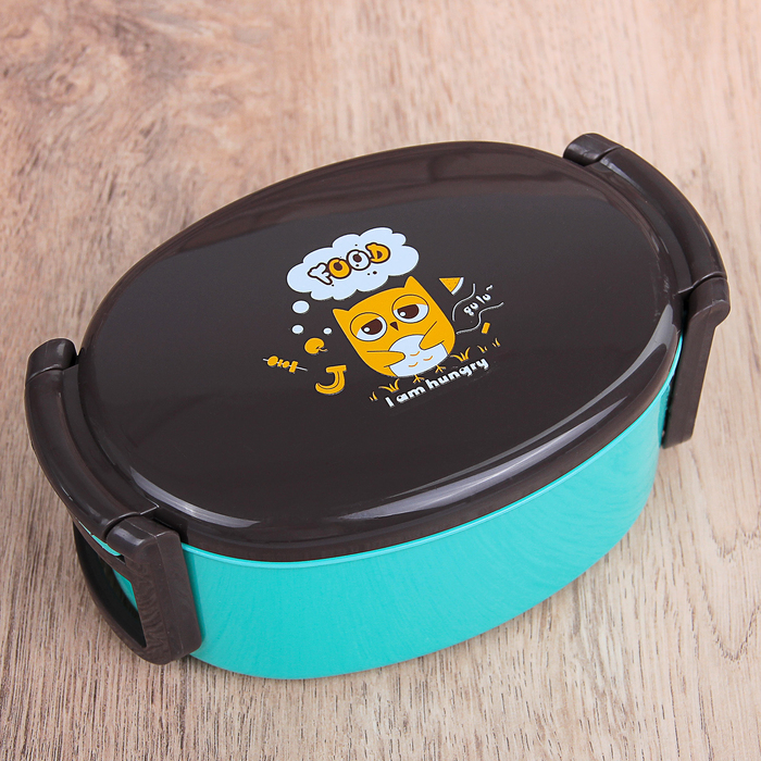 Ланч-бокс "Сова" овальный 0,42 л 15х9,5х6 см, цвета МИКС