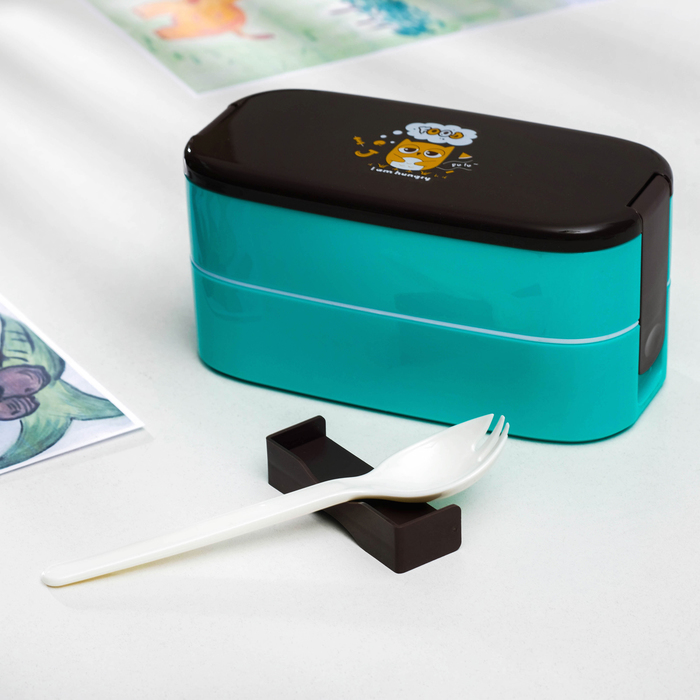 Ланч-бокс "Сова", 2 уровня 380/400 мл, цвета МИКС