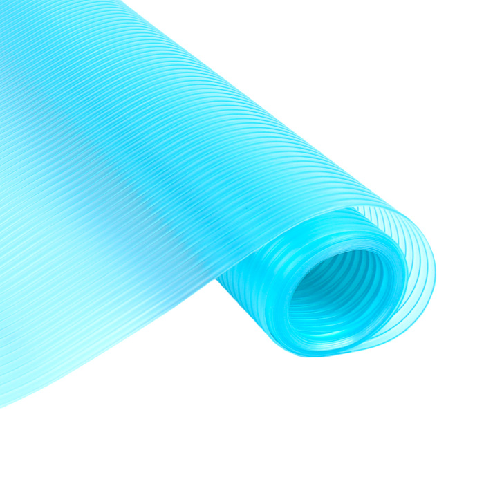 Коврик противоскользящий "Полосы" 30х150 см синий прозрачный