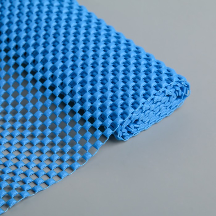 Коврик противоскользящий "Сетка" 30x100 см, цвет синий
