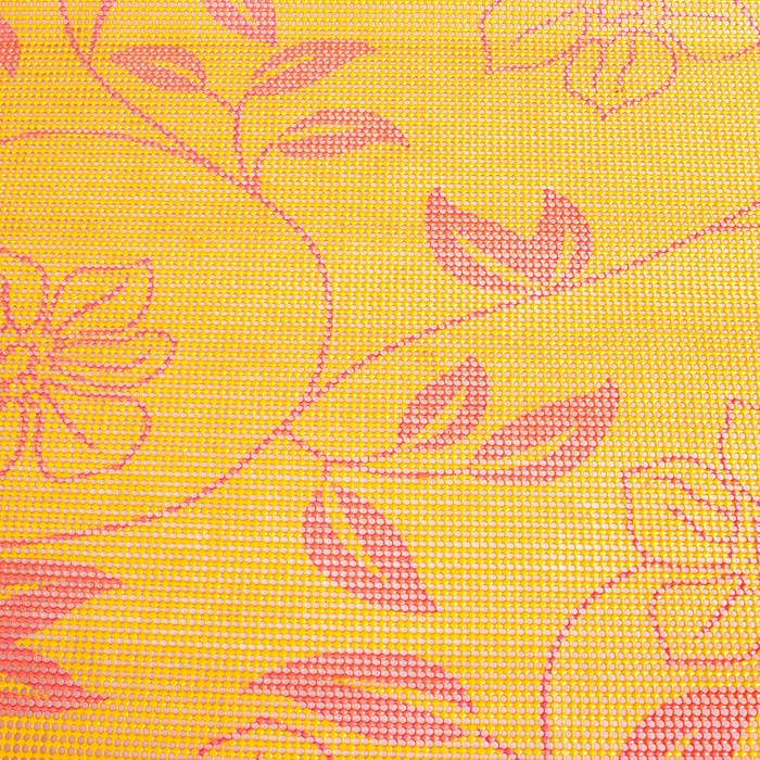 Коврик противоскользящий "Вьющиеся цветы" 45х100 см, цвет оранжевый