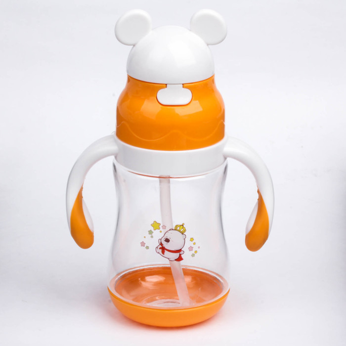 Поильник детский с трубочкой, 220 мл, от 9 мес., цвета МИКС