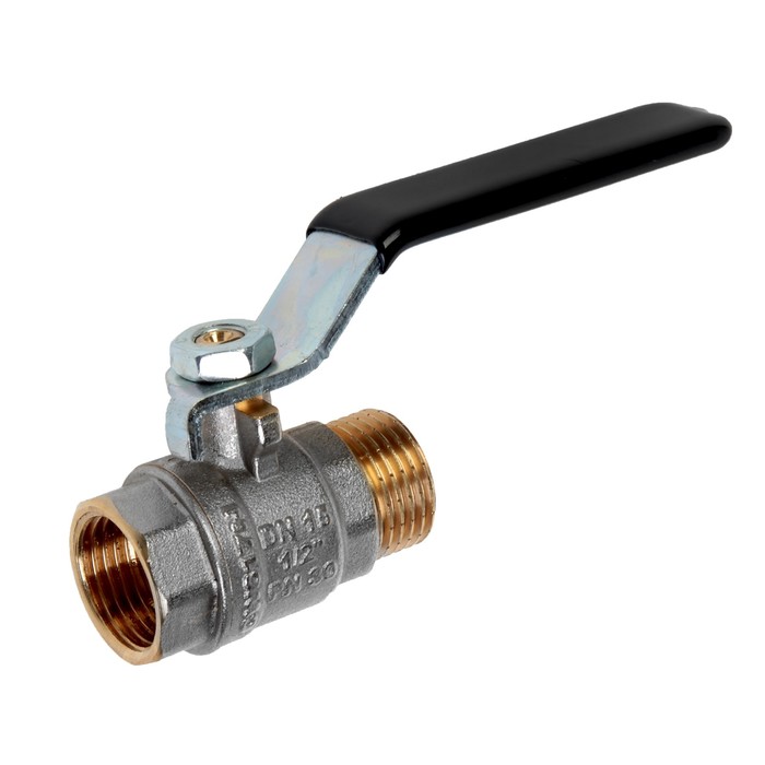 Кран шаровой  JIF, внутренняя/наружная резьба 1/2", ручка никелированный