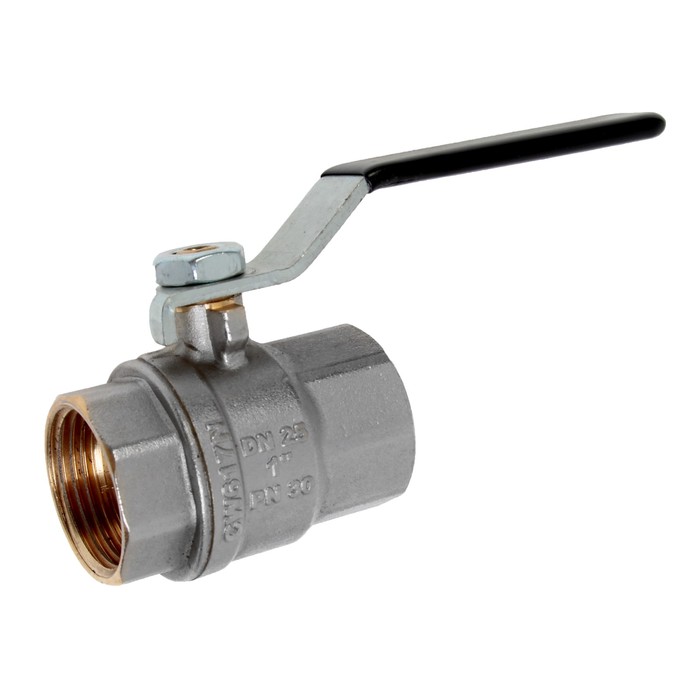 Кран шаровой  JIF, внутренняя/внутренняя резьба 1", ручка, никелированный