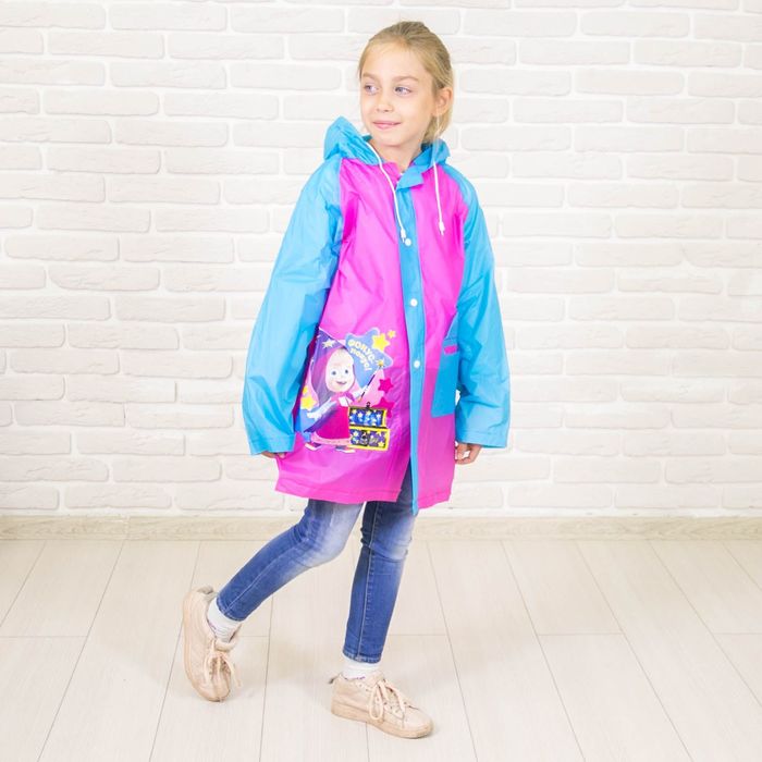 Дождевик детский "Фокус покус!" Маша и Медведь, р-р S, рост 92-98 см