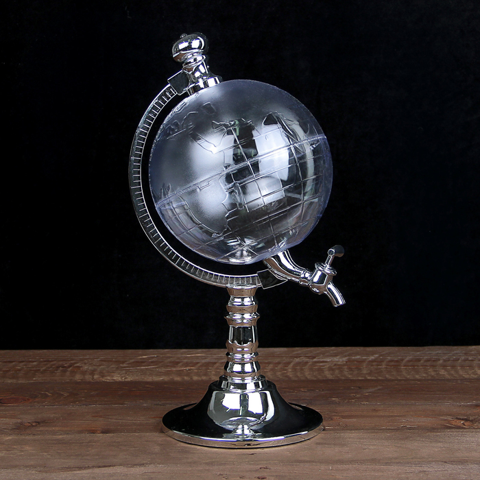 Башня пивная с воронкой «Земной шар», 1,9 л, цвет серебристый