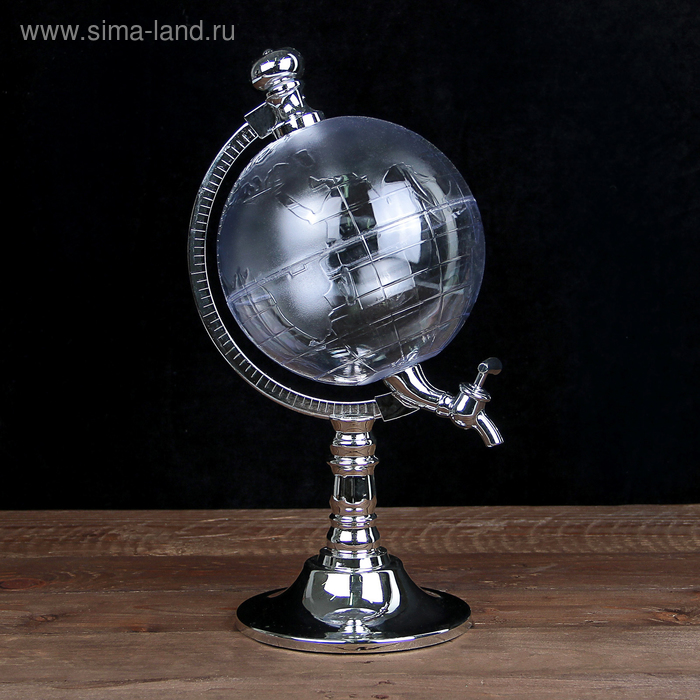 Башня пивная с воронкой «Земной шар», 1,9 л, цвет серебряный пивная башня с подсветкой 3 литров