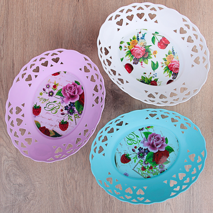 Ваза для хлеба и фруктов 26х21 см "Изобилие", цвета МИКС