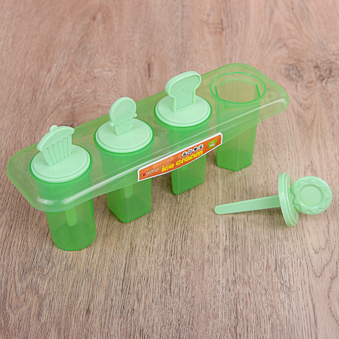 Форма для мороженого 4 ячейки "Сладости", ячейка 3,5х3,5х7,5 см, цвета МИКС