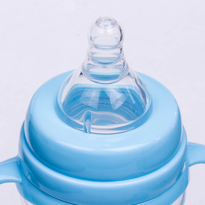 Бутылочка для кормления, с ручками, 270 мл, от 0 мес., цвет голубой