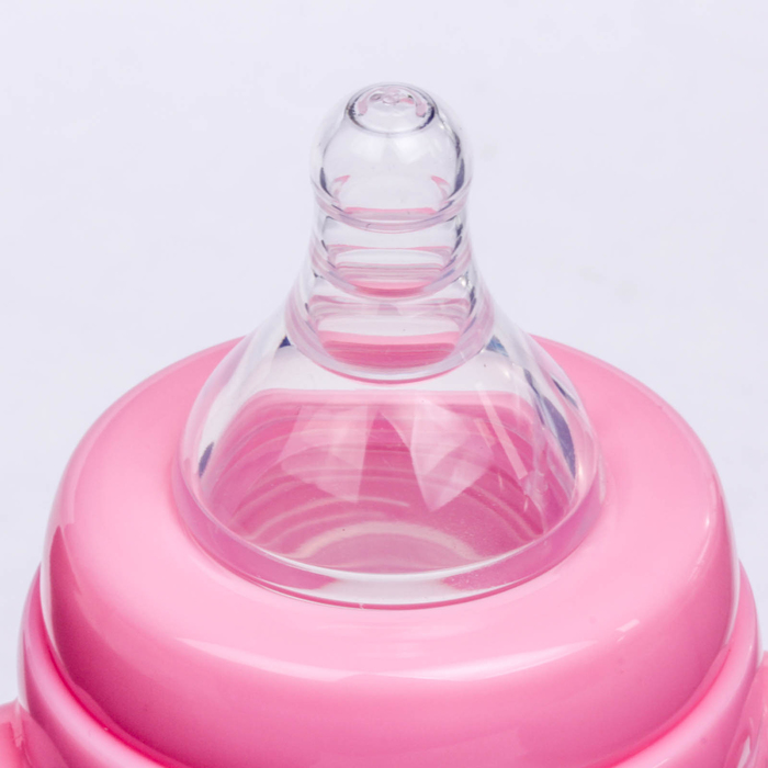 Бутылочка для кормления, с ручками, 270 мл, от 0 мес., цвет розовый