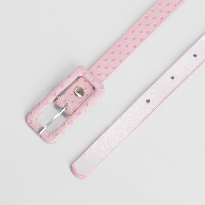 Ремень детский, ширина 1.2 см, пряжка в цвет ремня, цвет розовый