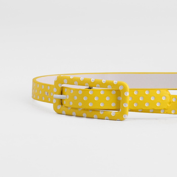 Ремень детский, ширина 1.2 см, пряжка в цвет ремня, цвет жёлтый