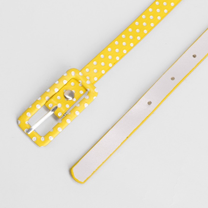 Ремень детский, ширина 1.2 см, пряжка в цвет ремня, цвет жёлтый