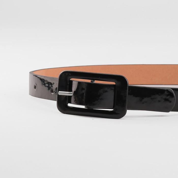 Ремень детский, гладкий, пряжка в цвет ремня, цвет чёрный