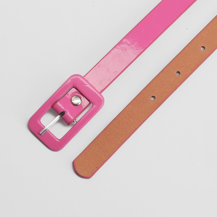 Ремень детский, гладкий, пряжка в цвет ремня, ширина - 1,8 см, цвет малиновый